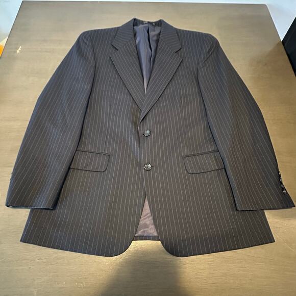 Jones New York Classic Men's Sport Blazer Jacket Cashmere Worsted 40S Black Pin - Picture 1 of 8